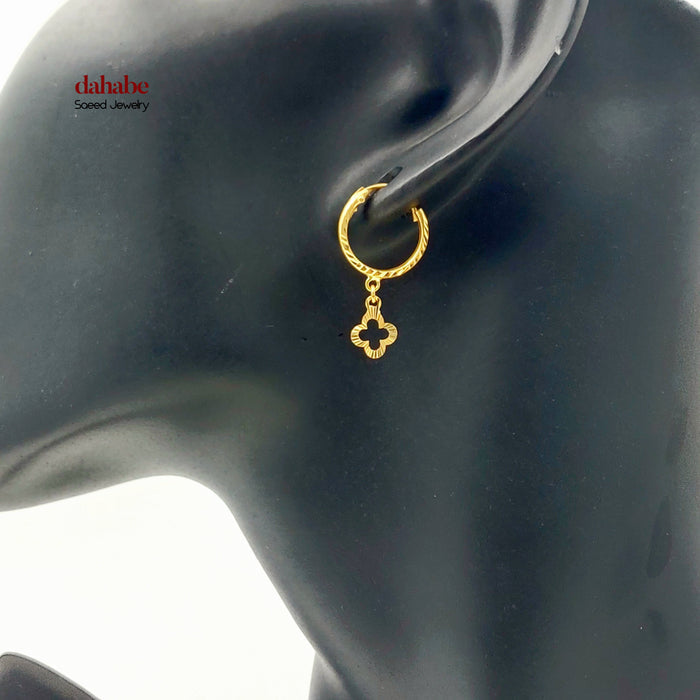 Dandash Hoop Earrings Made of 21K Gold by Saeed Jewelry