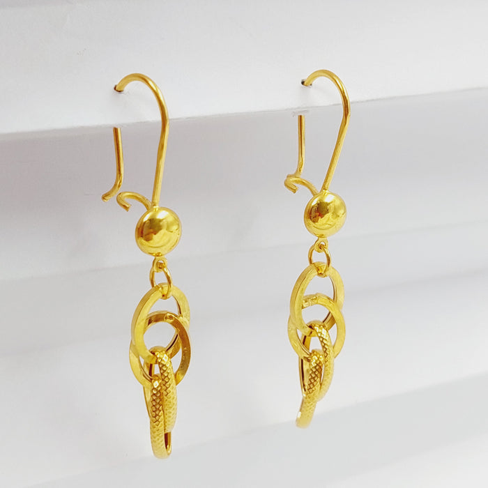 Deluxe Cuban Links Earrings  Made Of 21K Yellow Gold by Saeed Jewelry-28724
