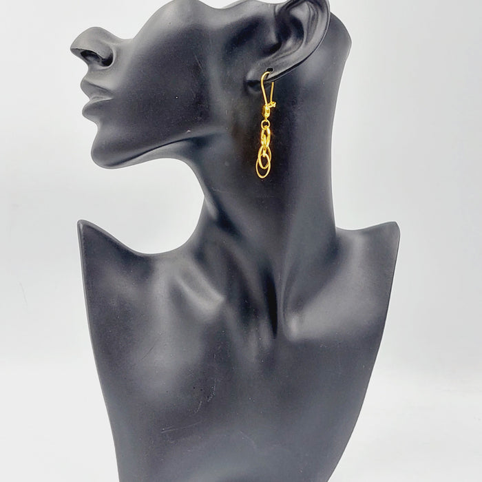 Deluxe Cuban Links Earrings  Made Of 21K Yellow Gold by Saeed Jewelry-28724