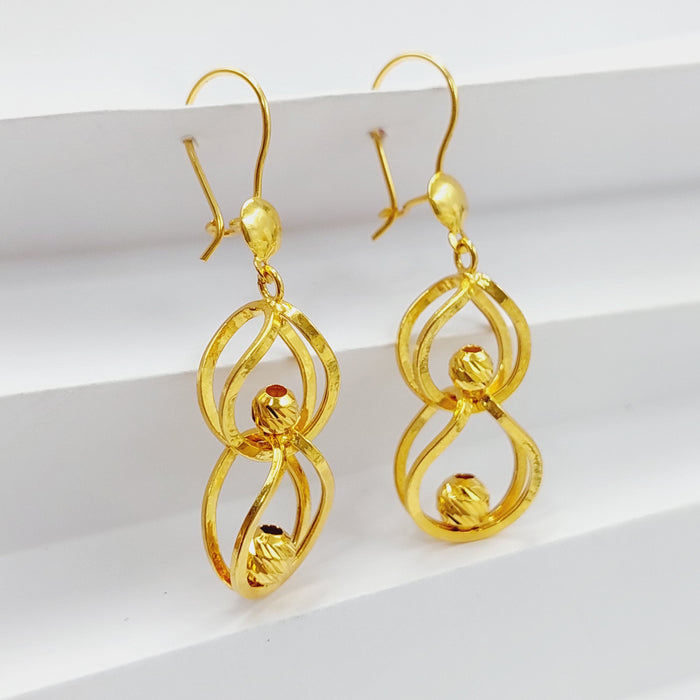 Deluxe Earrings Made Of 21K Yellow Gold by Saeed Jewelry-27800