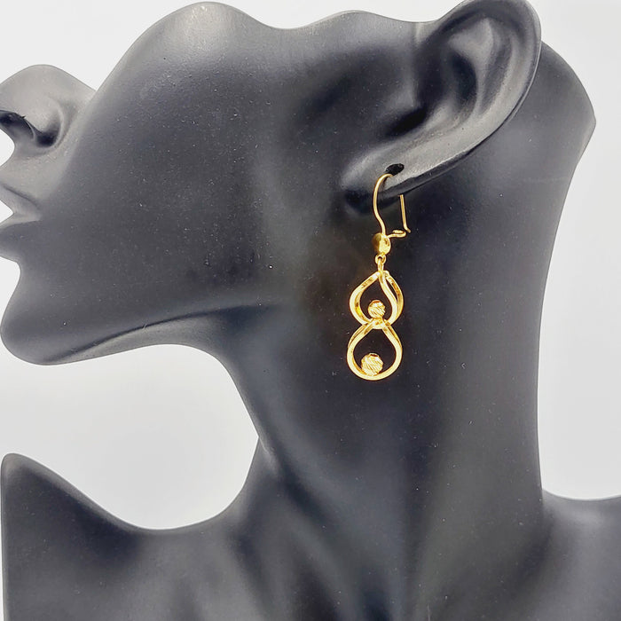 Deluxe Earrings Made Of 21K Yellow Gold by Saeed Jewelry-27800