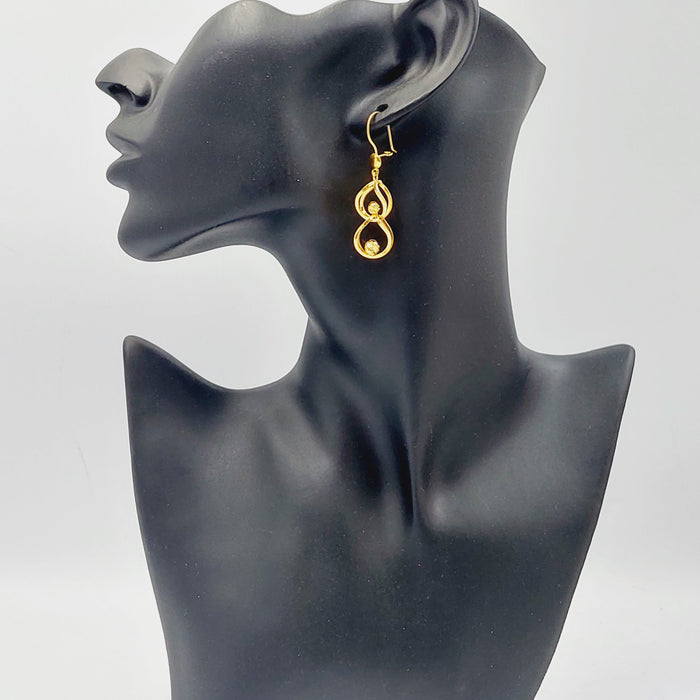 Deluxe Earrings Made Of 21K Yellow Gold by Saeed Jewelry-27800