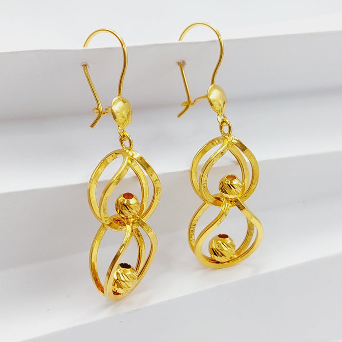 Deluxe Earrings Made Of 21K Yellow Gold by Saeed Jewelry-27800