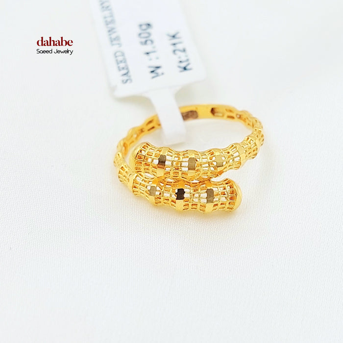 Deluxe Engraved Ring Made of 21K Gold by Saeed Jewelry