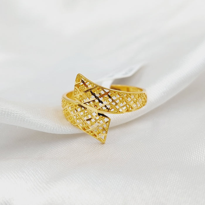 21K خاتم نقش اكسترا-مجوهرات الشيخ سعيد-Saeed Jewelry