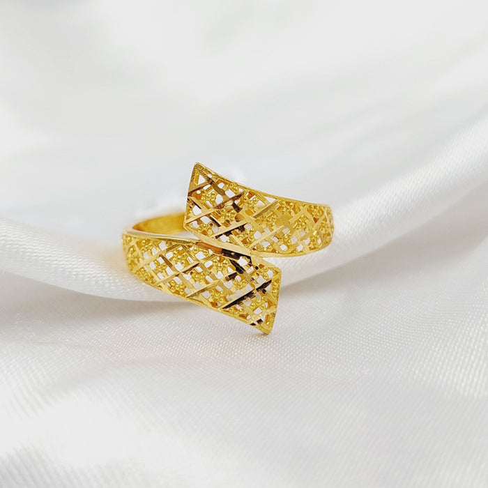 21K خاتم نقش اكسترا-مجوهرات الشيخ سعيد-Saeed Jewelry