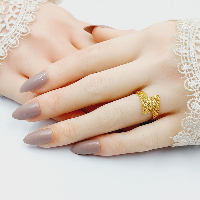 21K خاتم نقش اكسترا-مجوهرات الشيخ سعيد-Saeed Jewelry