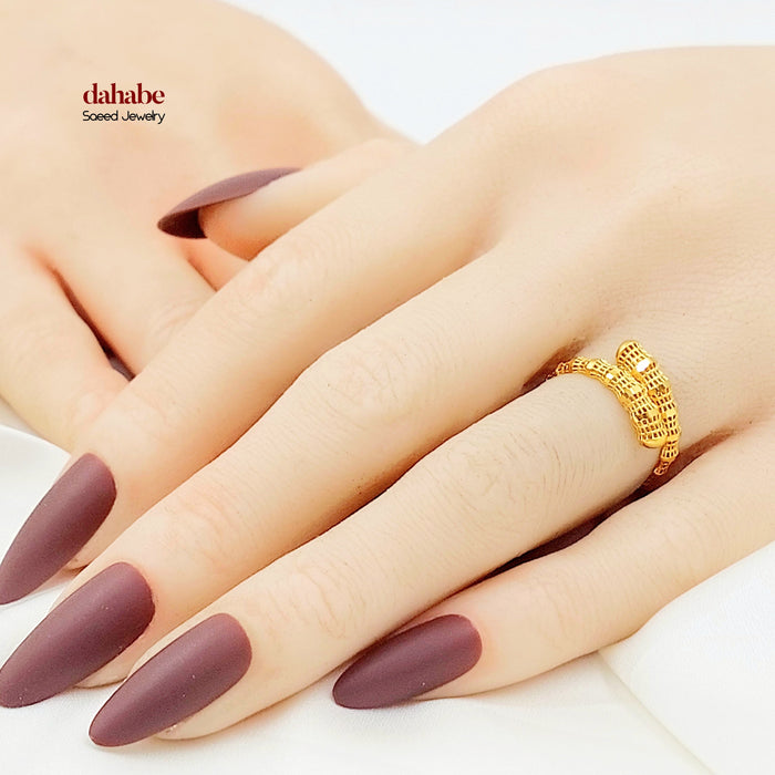 Deluxe Engraved Ring Made of 21K Gold by Saeed Jewelry