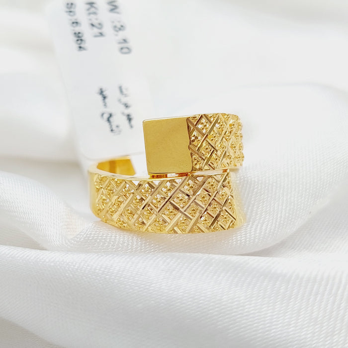 Deluxe Ring Made Of 21K Yellow Gold by Saeed Jewelry-28383