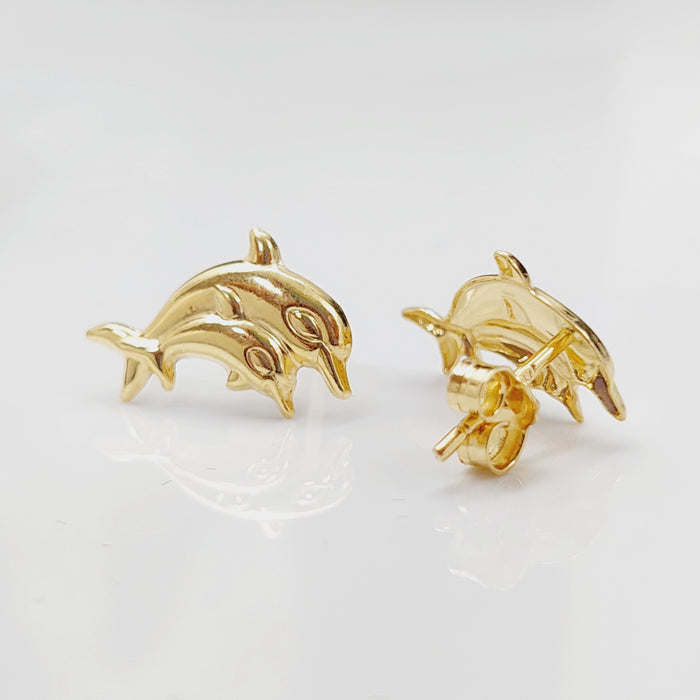18K Dolphin Earrings Made of 18K Yellow Gold by Saeed Jewelry-27290