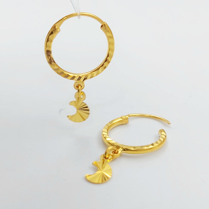 21K Earrings Hilal Made of 21K Yellow Gold by Saeed Jewelry-25457