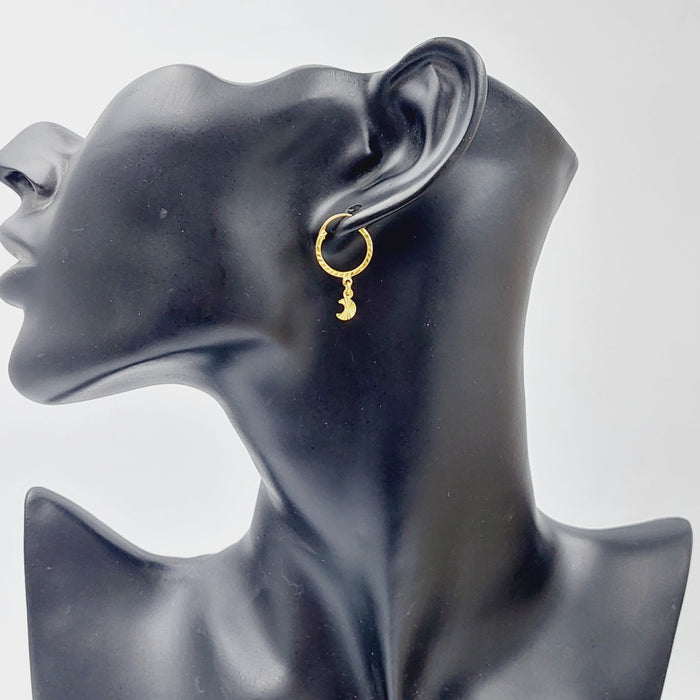 21K Earrings Hilal Made of 21K Yellow Gold by Saeed Jewelry-25457
