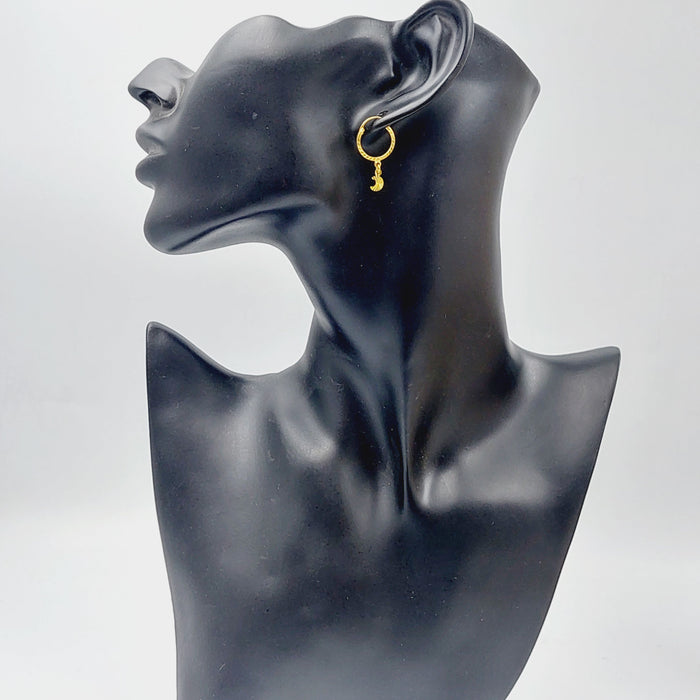21K Earrings Hilal Made of 21K Yellow Gold by Saeed Jewelry-25457