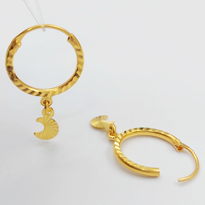 21K Earrings Hilal Made of 21K Yellow Gold by Saeed Jewelry-25457