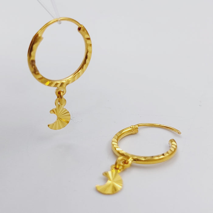 21K Earrings Hilal Made of 21K Yellow Gold by Saeed Jewelry-25457