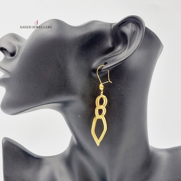 Earrings Made Of 21K Yellow Gold by Saeed Jewelry-27689