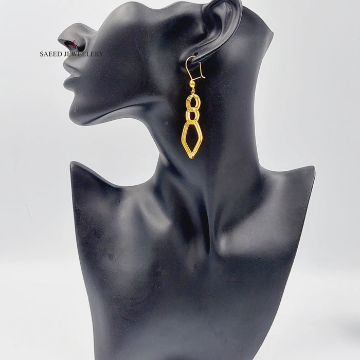 Earrings Made Of 21K Yellow Gold by Saeed Jewelry-27689