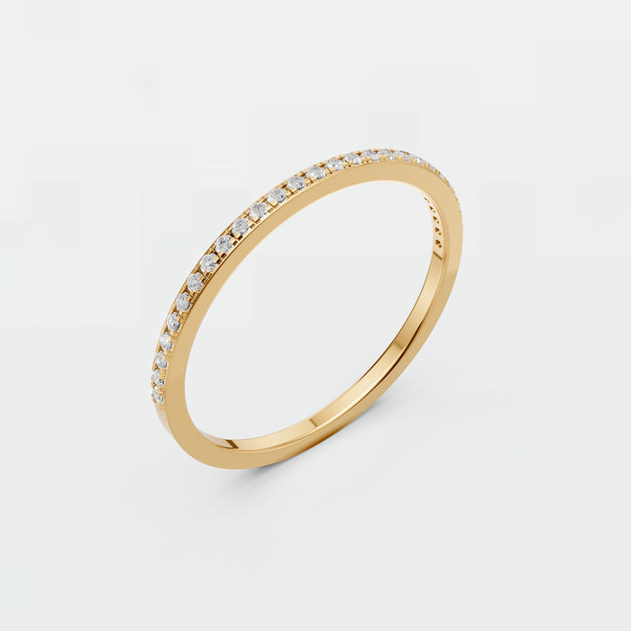 Elara Round Diamond Pavé Half Eternity Band Ring