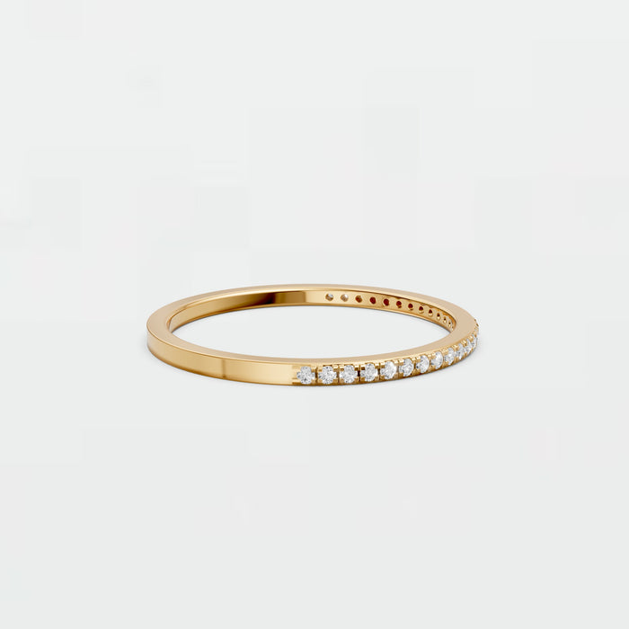 Elara Round Diamond Pavé Half Eternity Band Ring
