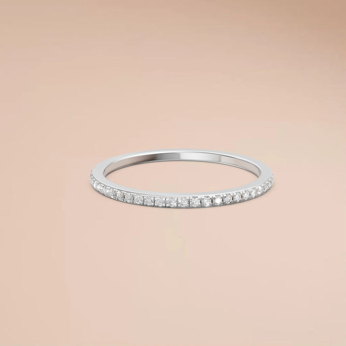 Elara Round Diamond Pavé Half Eternity Band Ring