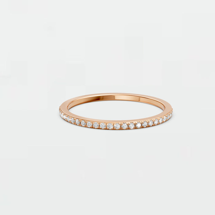 Elara Round Diamond Pavé Half Eternity Band Ring
