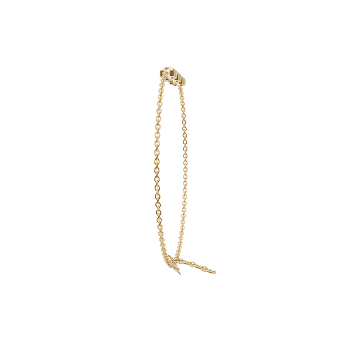Emerald & Round Cut Lab Diamond Bezel Set Bracelet In Solid Gold