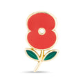 Enamel Poppy with Crystal Centre Pin
