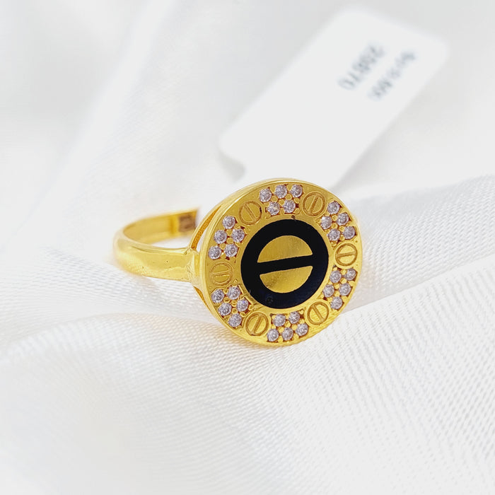 21K Enamel Ring Made of 21K Yellow Gold by Saeed Jewelry-25870