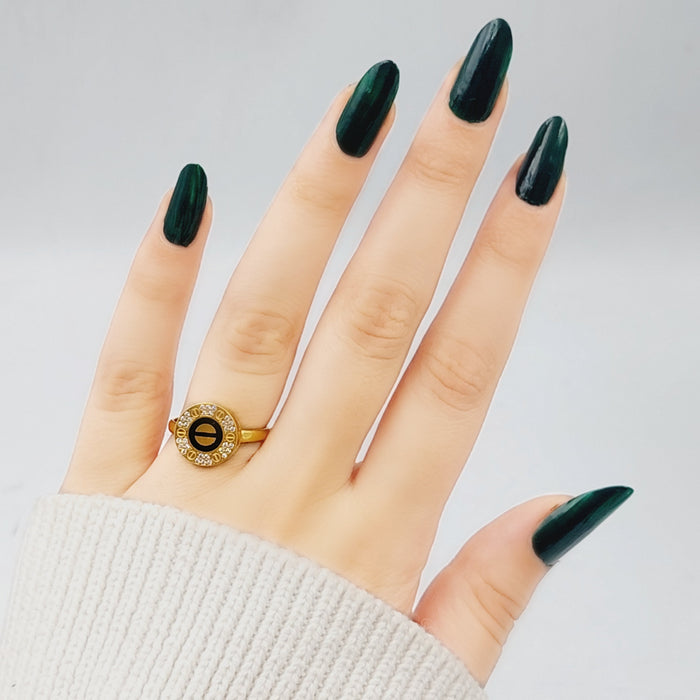 21K Enamel Ring Made of 21K Yellow Gold by Saeed Jewelry-25870