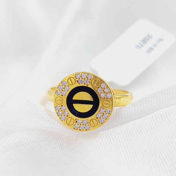 21K Enamel Ring Made of 21K Yellow Gold by Saeed Jewelry-25870