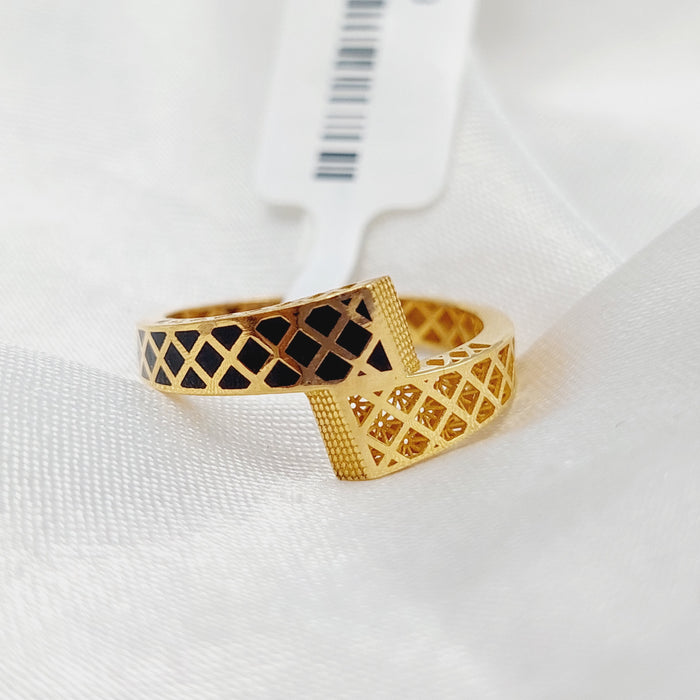 Enameled Belt Ring Made Of 21K Yellow Gold by Saeed Jewelry-28049