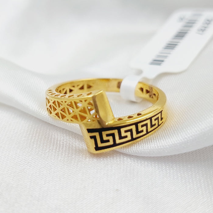 Enameled Belt Ring  Made Of 21K Yellow Gold by Saeed Jewelry-28787