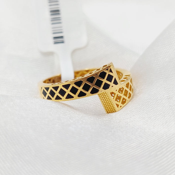 Enameled Belt Ring Made Of 21K Yellow Gold by Saeed Jewelry-28049