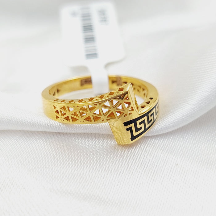 Enameled Belt Ring  Made Of 21K Yellow Gold by Saeed Jewelry-28787