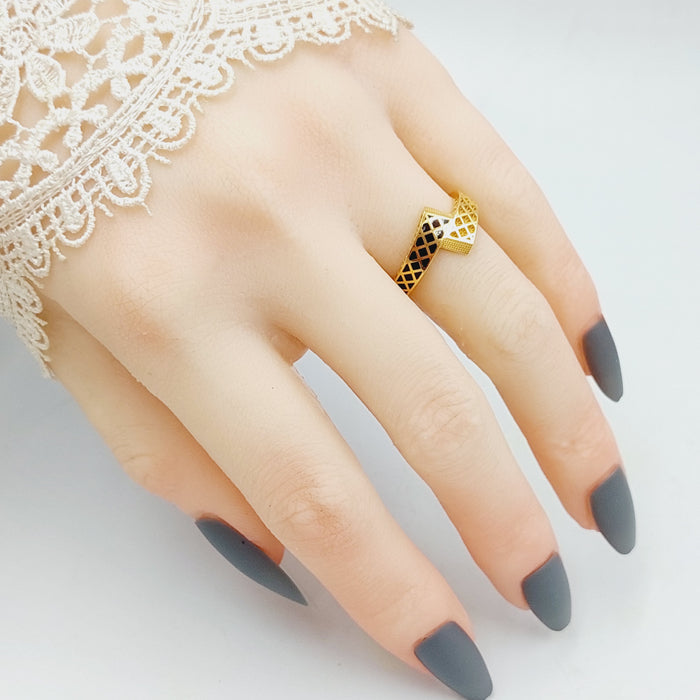 Enameled Belt Ring Made Of 21K Yellow Gold by Saeed Jewelry-28049