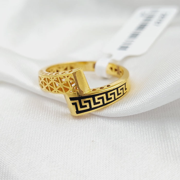 Enameled Belt Ring  Made Of 21K Yellow Gold by Saeed Jewelry-28787