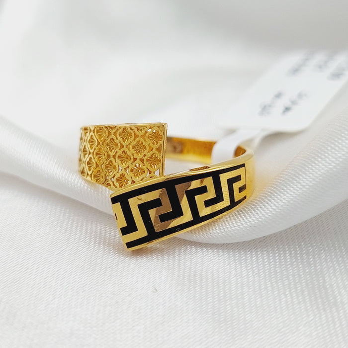 Enameled Belt Ring  Made Of 21K Yellow Gold by Saeed Jewelry-28785