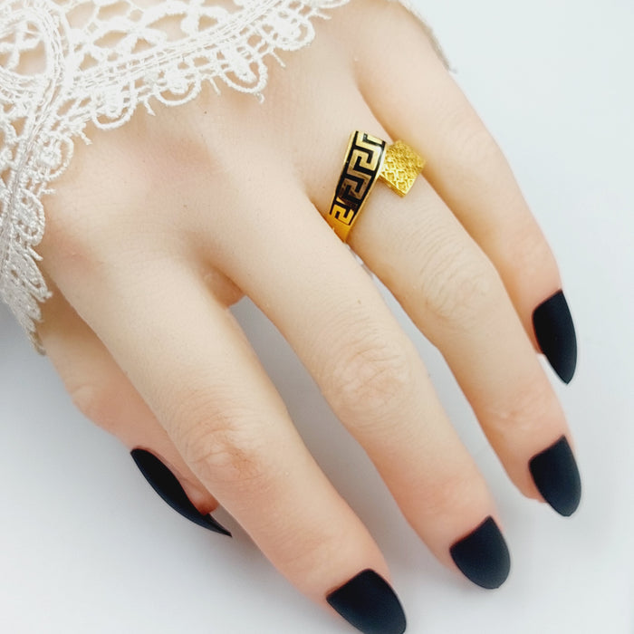 Enameled Belt Ring  Made Of 21K Yellow Gold by Saeed Jewelry-28785
