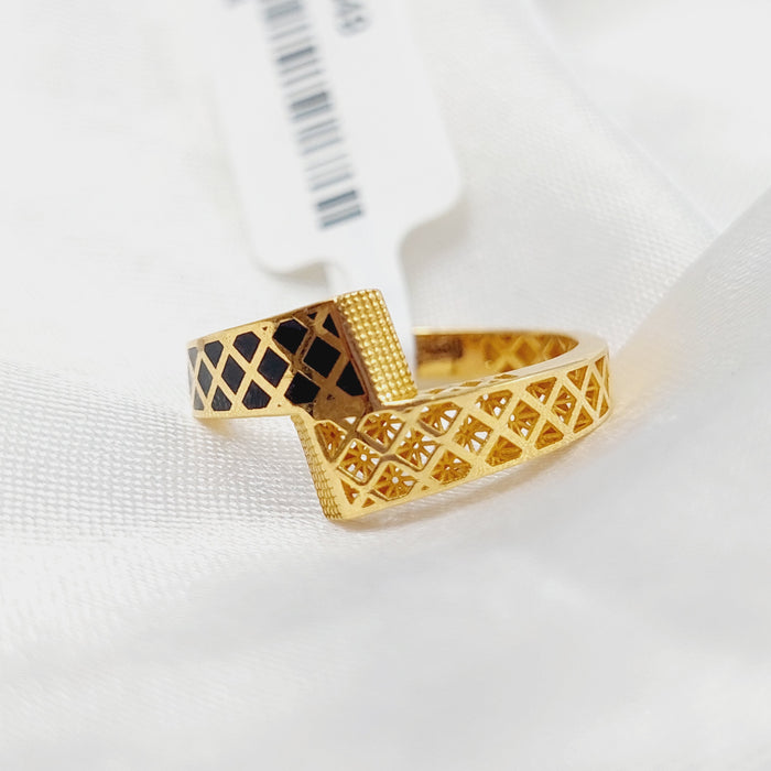 Enameled Belt Ring Made Of 21K Yellow Gold by Saeed Jewelry-28049