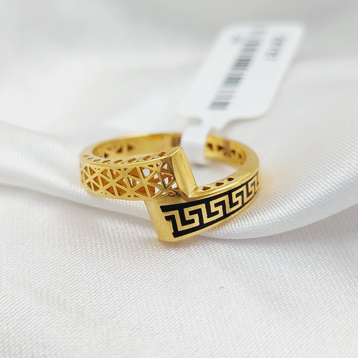 Enameled Belt Ring  Made Of 21K Yellow Gold by Saeed Jewelry-28787