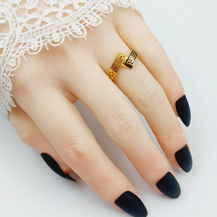 Enameled Belt Ring  Made Of 21K Yellow Gold by Saeed Jewelry-28787