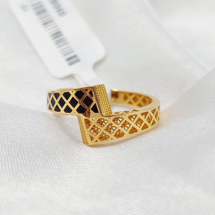 Enameled Belt Ring Made Of 21K Yellow Gold by Saeed Jewelry-28049