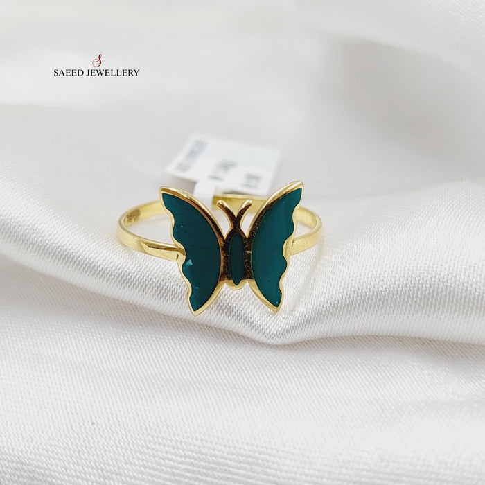 18K خاتم فراشة مينا-مجوهرات الشيخ سعيد-Saeed Jewelry