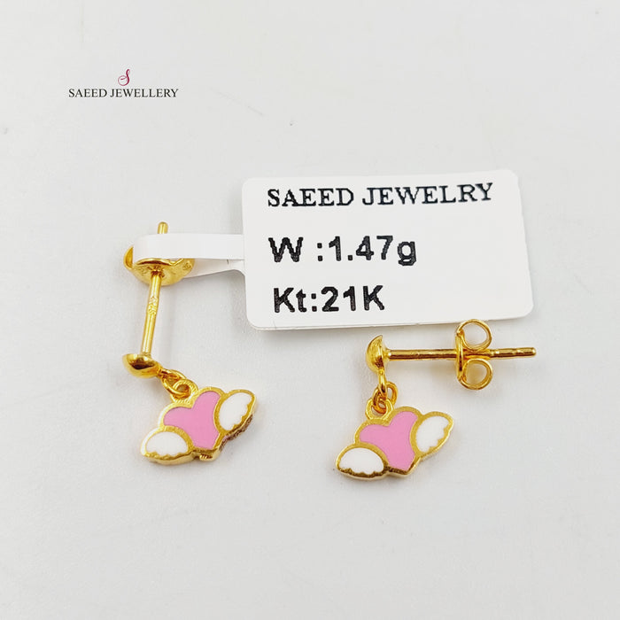21K حلق مينا-مجوهرات الشيخ سعيد-Saeed Jewelry