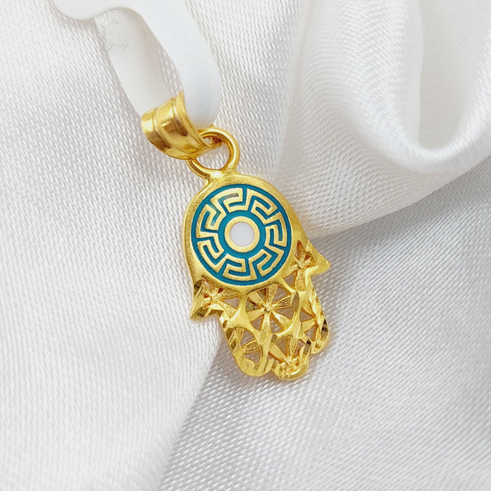21K Enamel's Hand Pendant Made of 21K Yellow Gold by Saeed Jewelry-25788