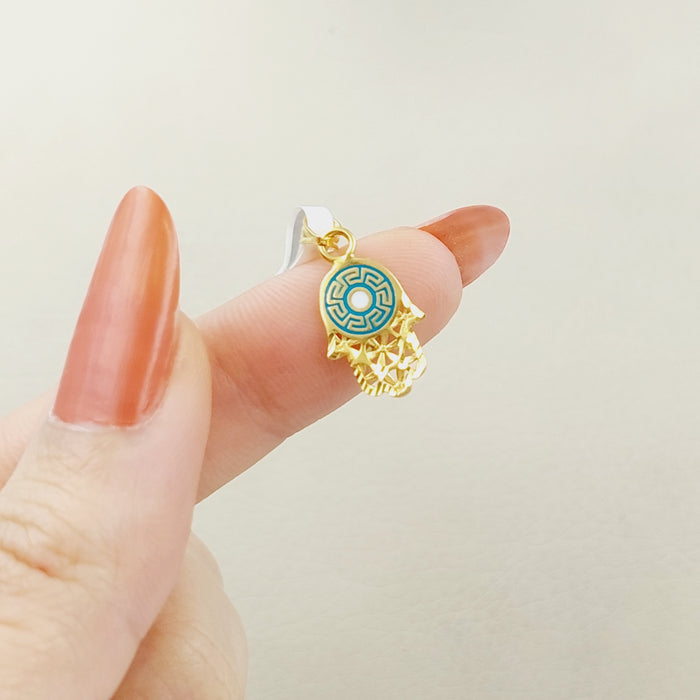 21K Enamel's Hand Pendant Made of 21K Yellow Gold by Saeed Jewelry-25788