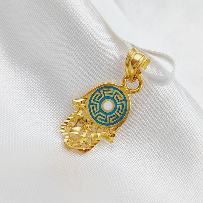 21K Enamel's Hand Pendant Made of 21K Yellow Gold by Saeed Jewelry-25788