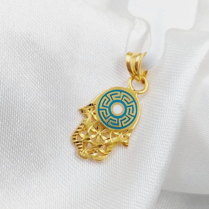 21K Enamel's Hand Pendant Made of 21K Yellow Gold by Saeed Jewelry-25788