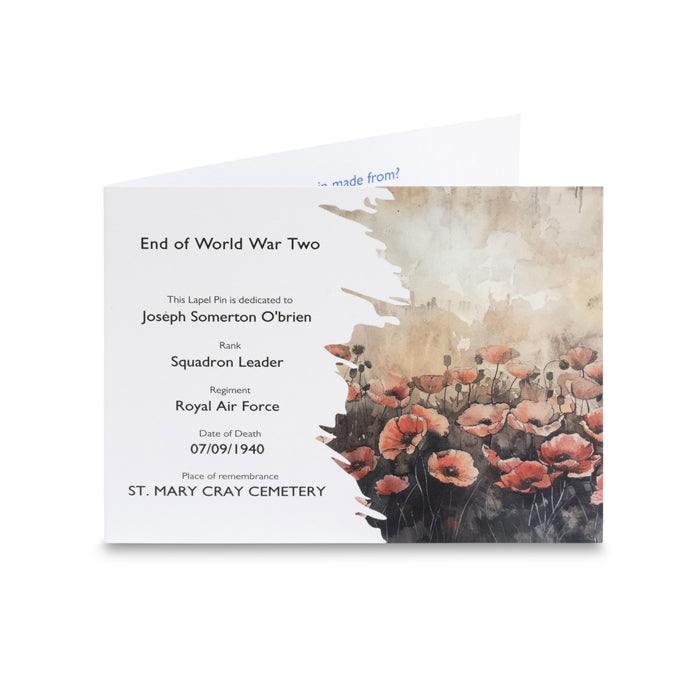 End of the Second World War 80 Years Poppy Lapel Pin