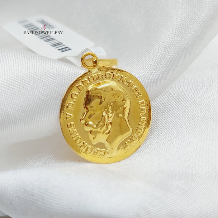 21K English Lira Model Pendant Made of 21K Yellow Gold by Saeed Jewelry-26665